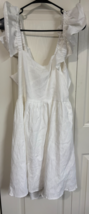 Mi Ami XL Francesca&#39;s White Backless Strap Ruffle Mini Wrap Dress NEW - $29.70