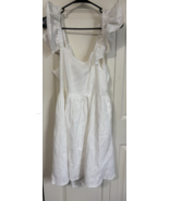 Mi Ami XL Francesca&#39;s White Backless Strap Ruffle Mini Wrap Dress NEW - $29.70
