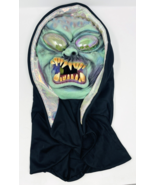 Vintage Pumpkin Time Soft Latex Plated Eye Mask Green Alien Monster Crac... - $19.99