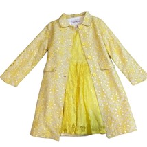 Halabaloo Yellow Lace Dress &amp; Long Coat Girls Sz 6 - £56.38 GBP