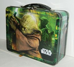 Star Wars Yoda with Lightsaber Large Carry All Tin Tote Lunchbox NEW UNUSED - £7.53 GBP