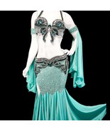 Custom Belly Dance Costume: Sequin Festival Dress, Burlesque Stage Wear - $649.00