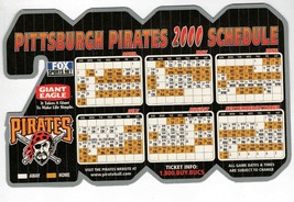 VINTAGE 2000 Pittsburgh Pirates Magnet Schedule Last Season at Three Rivers - £11.62 GBP