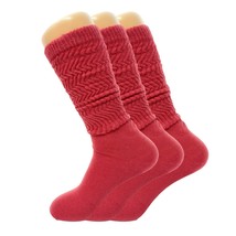 3 Pairs Pack Extra Long Slouch Scrunch Knee High Socks with Thin Sole Size 9-11 - £9.98 GBP