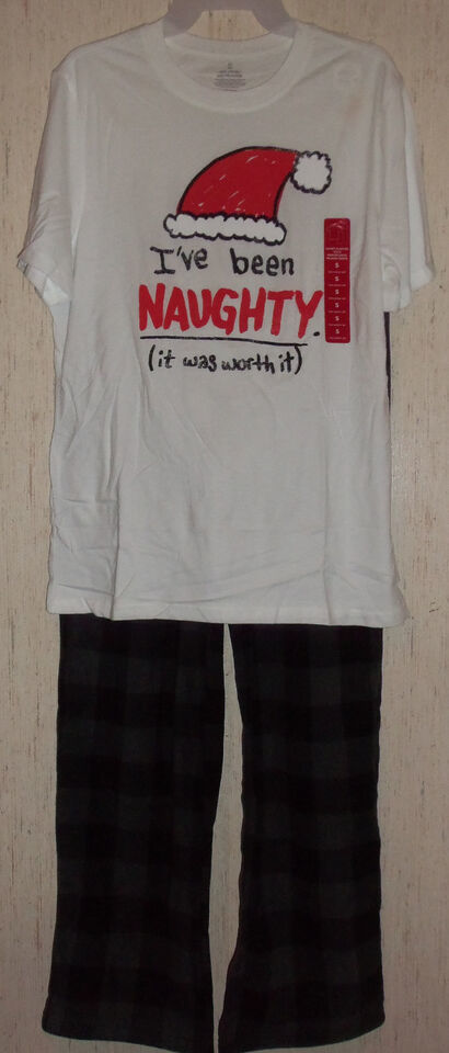 Primary image for NWT MENS "I've been NAUGHTY (it was worth it)" KNIT &  FLEECE PAJAMA SET  SIZE S