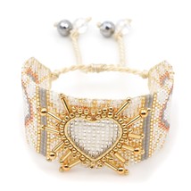 Bracelet For Women Heart Bracelets For Couple Wrap Pulseras Jewelry Bohemian Han - £26.83 GBP