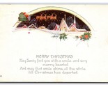 Santa Claus Flying on Sleigh Night Scene Merry Christmas DB Postcard Z7 - £6.17 GBP