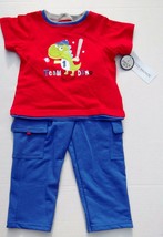 Buster Brown Team Dinosaur 2 Piece Baby Boy Outfit Shirt Pants 12 &amp; 24 Months - £7.96 GBP
