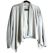 Blank Nyc Style #30M-9027 Neutral Beige Vegan Leather Draped Long Sleeve Jacket - £18.44 GBP