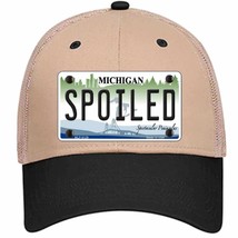 Spoiled Michigan Novelty Khaki Mesh License Plate Hat - £23.17 GBP