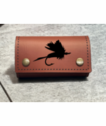 Custom Leather Fly Fishing Wallet Real skin With Multicolor Flies 4 Designs - €29,94 EUR