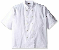 Dickies Unisex Short Sleeve Button Coat XS Extra Small White DC49 NEW NWT  - $13.60