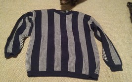 Vintage Paris Sport Club Knit Sweater Size Small White Stripe - £21.22 GBP