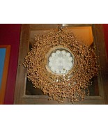 Antique Vintage Lace Doily in Stained Glass &amp; Metal Chain / Wall Art (2 ... - £23.50 GBP