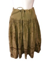 XCVI Women&#39;s Skirt Green Rayon Pull On Drawstring Size Small - £21.89 GBP