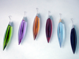Baccarat Plume Crystal Chandelier Pendant Drop Ornament 6 PC Multi-Color... - $529.55