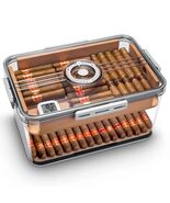 CIGARLOONG Premium Cigar Humidor Clear Box with Cedar Wood Shelves, Hygr... - $75.00+