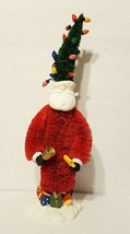 Dept 56 Bottle Brush Santa Figure w/ Christmas Tree Hat Vintage CUTE RARE  READ - £27.67 GBP