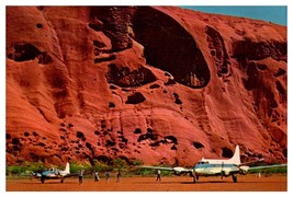 Airstrip Ayers Rock Australia known as The Brain Airplane Postcard Posted 1969 - £11.06 GBP