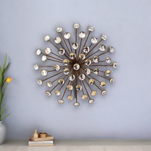 16&quot; Contemporary Gold And Faux Crystal Bling Wall Decor - $3,017.28 MXN