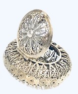 Vintage Filigree 800  Silver Trinket Case Box Round Hinged Lid Faded Gol... - $1,713.55 MXN