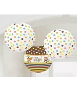 3 FISHER-PRICE Animals Rainforest PAPER LANTERNS Baby Shower Decor Monke... - $12.25 CAD