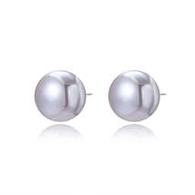 Gray Pearl &amp; 18K Gold-Plated Stud Earrings - £10.97 GBP