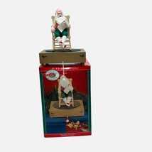 Vintage 1990 Hallmark Musical Santa Clause in a Rocking Chair Stocking H... - $23.36
