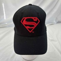 DC Comics Superman Men Baseball Cap Black Red Embroidered Logo S-M 55-57 CM - $24.75