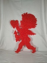 Vintage Melted Plastic Popcorn Cupid Valentine&#39;s Day Decoration  21&quot; Doo... - £14.89 GBP