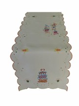 Tabletops Happy Birthday Decorative Table Runner 16 x 72 Embroidered White - $34.95