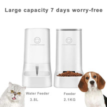 Large Capacity Cat Automatic Feeder And Drinker Dog Water Dispenser  Pet Puppy W - £56.42 GBP+