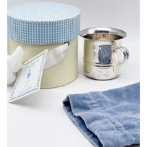 Pottery Barn Kids Silver Cup ABC Baby Alphabet 2.5 inches PBK Box Keepsake  - $13.99