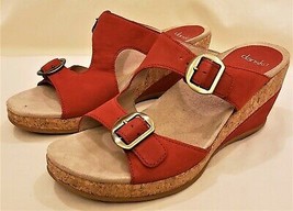 Dansko Wedge Sandals Sz.EU41/US~10.5-11 Red Leather - £46.84 GBP