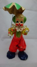 Paper Mache Clown Figurine with Umbrella - Creepy - Take a look - Halloween - £13.61 GBP