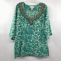 Soft Surroundings Beaded Tunic Womens L Used Few Beads Missing - £15.55 GBP