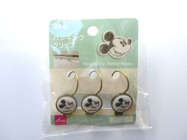NIP Disney MICKEY MOUSE Button Bronze Tone Curtain Hanging Clips, Set of 3 - $9.50