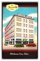 Hudson Hotel Oklahoma City OK UNP Unused Linen Postcard V14 - £3.91 GBP