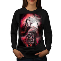 Wellcoda Tiger Red Moon Animal Night Womens Sweatshirt - £28.70 GBP+