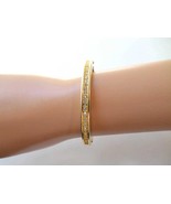 1986 Avon Centennial Bangle, 18k Gold Plated Austrian Crystal Hinged Ban... - $63.15 CAD