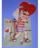 MECHANICAL VALENTINE MOVEABLE VINTAGE 1950 GOLF SCRAPBOOKING MADE IN U.S.A. - $27.34 CAD