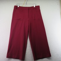Loft Pants Womens Size 12 Red Wide Leg Cropped Trousers Square Pockets New - £19.41 GBP
