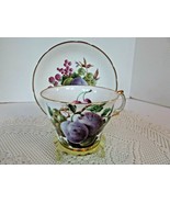 REGENCY BONE CHINA TEACUP &amp; SAUCER GREEN &amp; PURPLE GRAPES ENGLAND  - $14.80
