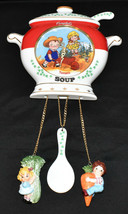 Vintage Danbury Mint 1997 Campbells Tomato Soup Porcelain Wall Clock with Kids - $99.95