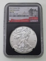 2017 S $1 Silber American Eagle Ausgewählten Von NGC As MS-70 Erste Ausgaben - £87.03 GBP