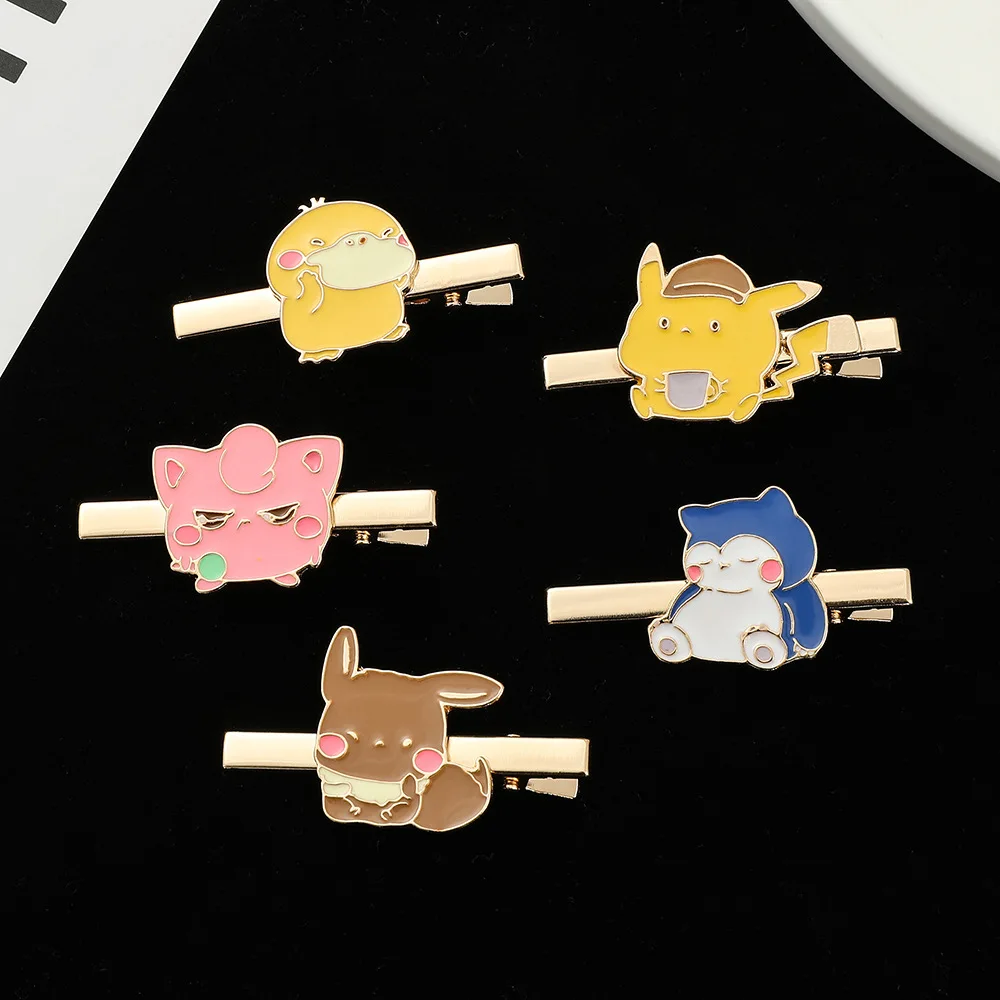 Pokemon cartoon Snorlax Pikachu anime figure Kawaii psyduck hair accessories - £7.41 GBP+