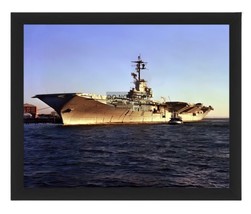 Uss Lexington (CV-16) Aircraft Carrier Docked At Naval Station 8X10 Framed Photo - £15.72 GBP