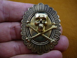 (#B-SKULL-13) Skull cross crossbones Dia de los muertos pin pendant - £15.76 GBP