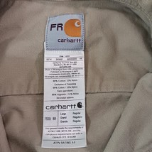 Carhartt FRS006 KHI Men's L Brown Flame Resistant Snap Button Cotton Blend Shirt image 6