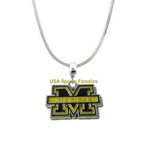 NCAA - Michigan Wolverines Team Logo Pendant Necklace On 925 Snake Chain - $9.85